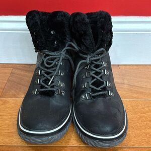 Pajar Canada Galat Sheepskin Women's Winter Waterproof Boots Black Size 9-9.5